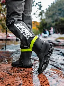 Couple High-Top Waterproof Over-The-Knee Boots, Lightweight Foldable Rain Shoes, Anti-Slip Design for Outdoor Adventure