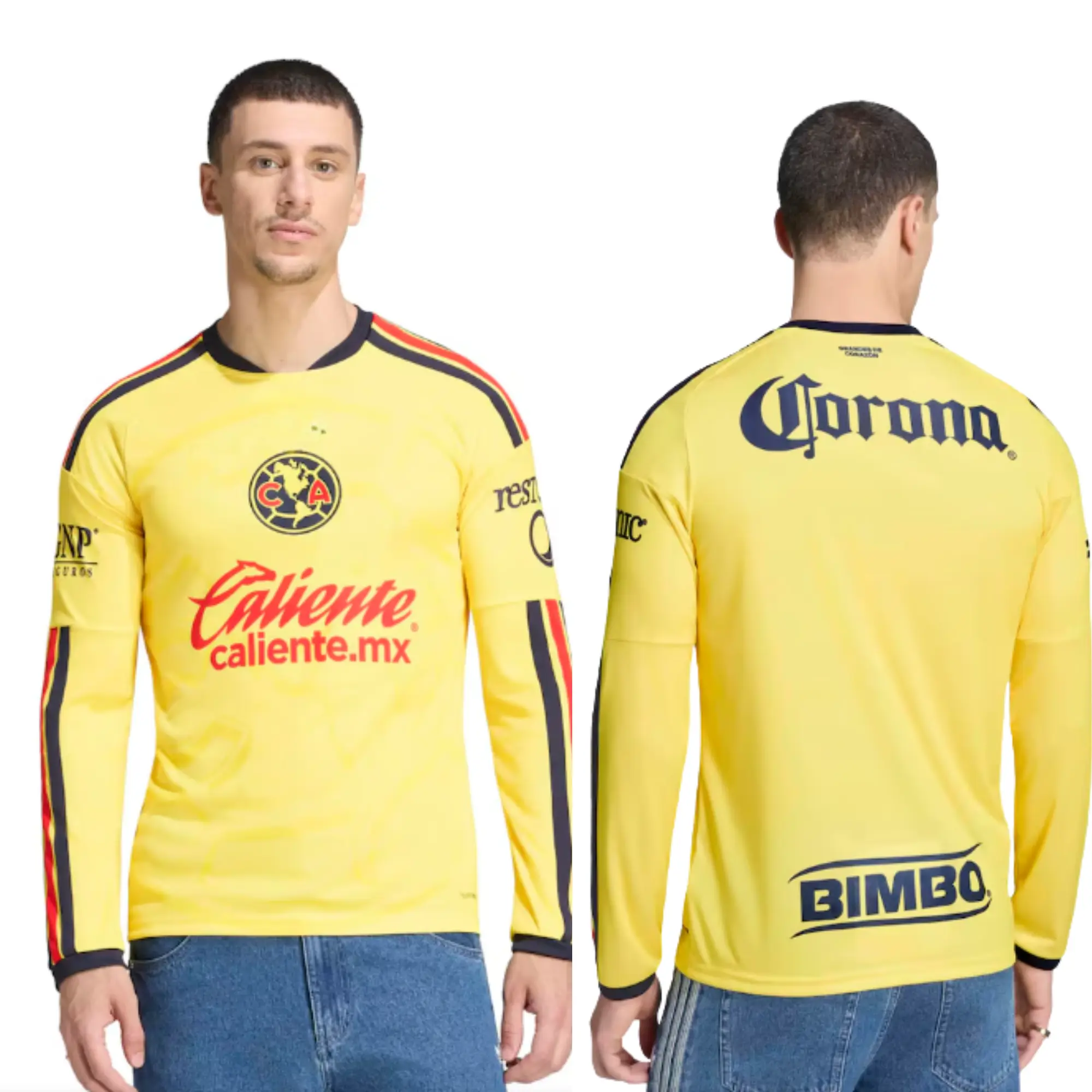 Club América 2026/2027 Home Soccer Jersey | Yellow Long Sleeve Football Shirt | Liga MX Match Day Fanwear | Men’s Retro Sports Top