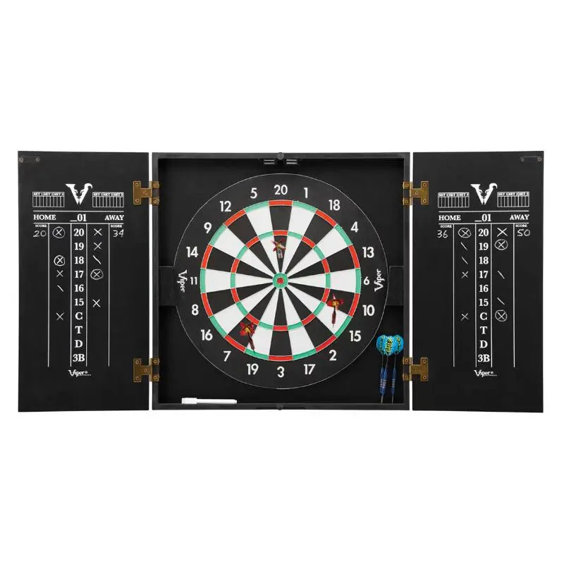 Viper Hideaway Dartboard Cabinet with Reversible Dartboard for Enhanced Game Experience Ideal for Dart Enthusiasts