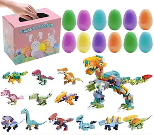 Easter Egg Surprise Set DIY Bunny Car Toys for Kids Easter Gift Dino Egg Capsule Kit