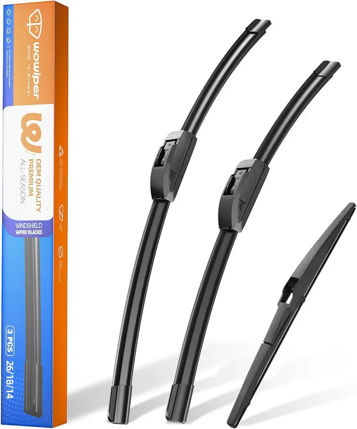 Jeep Cherokee 2014-2021 Wiper Blades, WOWIPER 26"+18" Front & 14" Rear Windshield Wiper Blade Set, All-Weather Replacement Wipers