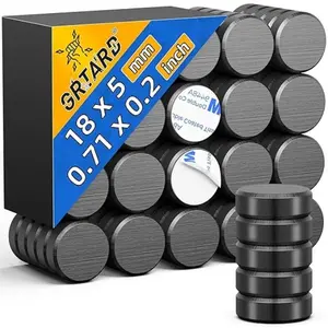 50Pcs Small Magnets for Crafts with Adhesive Backing Ceramic Magnets Round Disc Magnets, Strong Magnets Perfect for Button DIY Tiny Magnet Craft Hobbies, Science Projects（0.71'' D x 0.2''H