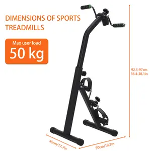 Seniors' Compact Metal Exercise Bike - 50kg Sturdy Frame, Adjustable Gear Peddler for Hand-Arm-Leg-Knee, Upper-Lower Limb Home Rehab Machine, Adjustable Fitness Equipment with Footband Fits