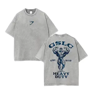 Heavyweight Washed Gym Tee - Premium Cotton Vintage Workout Shirt for Training & Streetwear Limited Edition Athletic Top with Retro Finish