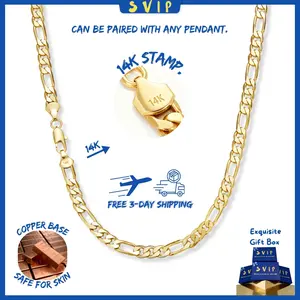 (Fully upgraded)14K Real Gold Plated Figaro Chain Necklace for Men Italian Style 2mm/10mm Link 24" Length Tarnish-Free Nanotech Coating Durable Stainless Steel Hip Hop Streetwear Jewelry Perfect Layering Gift for Him