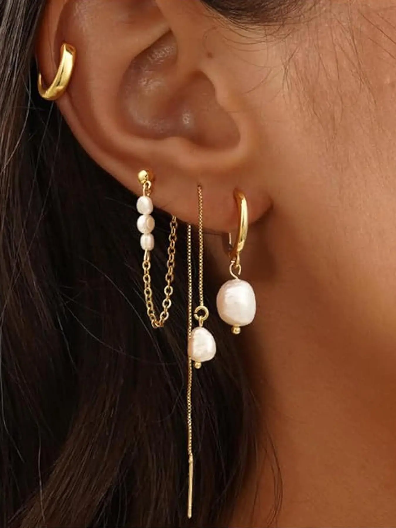 Stainless Steel Drop Chain Earrings, Hypoallergenic Earrings, Fashion Earring, Casual Jewelry for Party Daily Wear, Elegant Jewelry for Birthday Gift