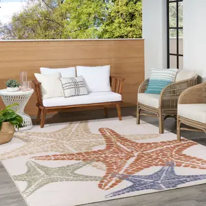 Nourison Aloha Coastal Starfish Outdoor Area Rug
