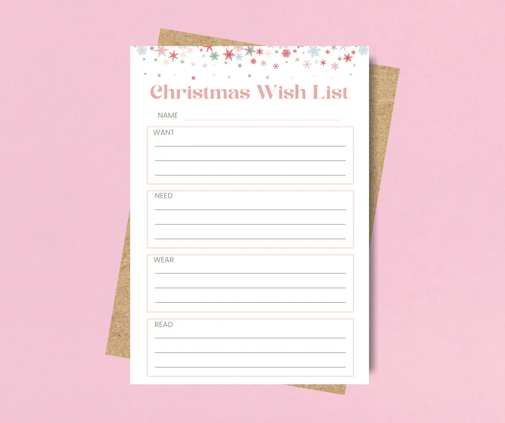 Christmas Wish List Notepad