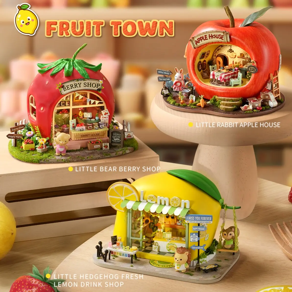 DIY House Assembly Model Kit, LED Light Toy House Tool Bag, 3D Puzzle Wooden Dollhouse, Perfect Gift for Craft Enthusiasts, House Building Kit, Miniature Set, Play House Set