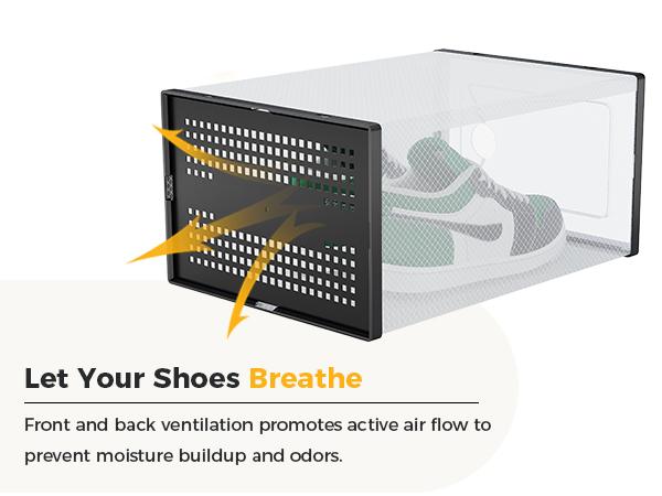 Clear Shoe Storage Boxes, Plastic Stackable Shoe Containers with Lids, Display Sneaker Case Organizer for Closet, Under Bed, Entryway