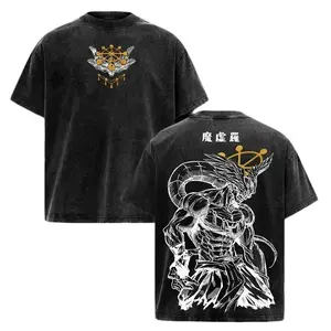 Mahoraga JJK Anime Graphic Tee, Vintage Washed Oversized Dark Anime Streetwear T-Shirt, Soft Cotton Unisex Apparel, Gift for Jujutsu Kaisen Fans white fuck teen Pattern