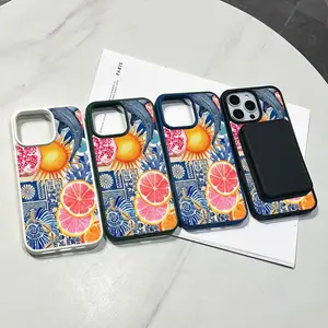 Magnetic Compatible Case for iPhone 17 16 E Pro Max 15 Plus 14 13 12 11 XS XR, Coquette Sun and Citrus Collage Style |   Trendy, Silicone, Lightweight, Shockproof, and Girly Protection