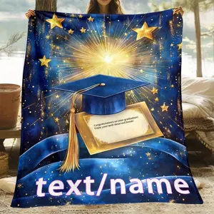 Personalized Graduation Season Blanket - Soft Flannel Throw for Sofa, Outdoor Use, Camping, Living Room, Office, Chair, And Bed - Digitally Printed Cozy And Warm Flannel Blanket for Winter