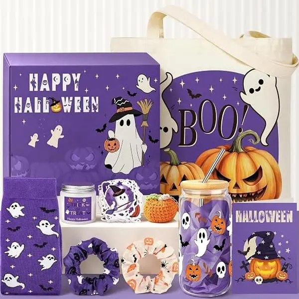 Boo Basket Gift Set for Women – Halloween Basket Stuffers, Spooky Care Package & Seasonal Gifts
