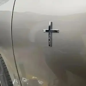 Chrome Metal Christian Cross Sticker Decal, Car Decals, Car Stickers, Car Decorations, Suitable for Cars Motorcycles and Suvs, Fits All Vehicle Types, No Ca Prop 65 Warning
