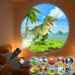 LED Projection Lamp, Dinosaur Pattern Night Light, 360° Adjustable, Perfect for Christmas, New Year, Children Gifts
