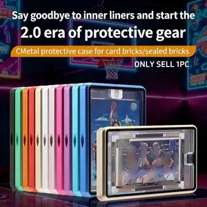 One Magnetic Trading Card Protective Holder, Trading Card Toploaders, with Metal Touch Frame Fits PRO 35PT Card Bricks, Ultra HD Glass, Light And Scratch Resistant Card Display Storage, Suitable for Sports Game Cards