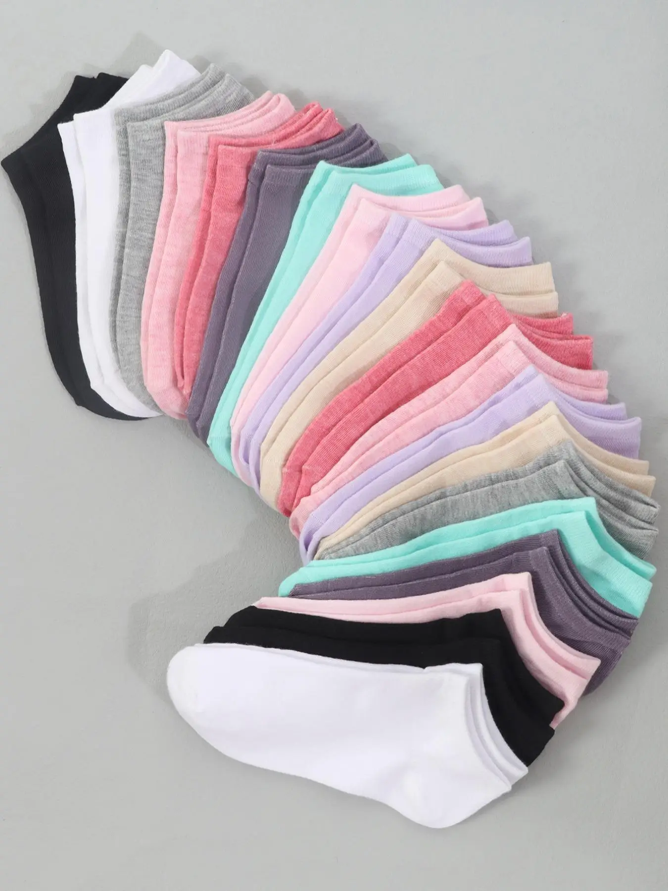 Women's Solid Ankle Socks, National Day Offers, Low Cut Comfy Breathable Anklets for Women, Multipack Simple Socks for Daily Wear, Summer Outfits 2024