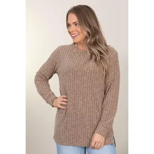 Mocha Wide Rib Hacci Tunic
