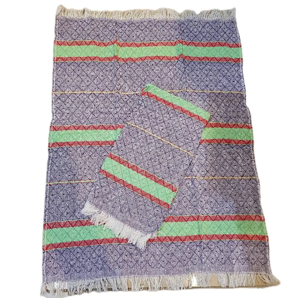 Artisanal Kitchen Towels Colorful 24"x19" Handmade Textured Design