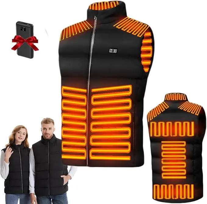 (Ship from USA)Heated Vest - 2025 Updated Version Two-touch 15Heat Zones LED Controller Heated Vest For Men & Women With Battery Pack bulletproof  vest Women's Electric Men's Heated Ultra-Thin Carbon Vest Lightweight Heated outdoor vest