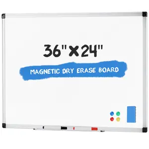 Magnetic Dry Erase Board 36 x 24 Inches White Board with Accessories, Includes Dry Eraser, Marker Tray & Fixing Kits
