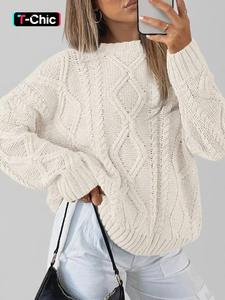 women's solid color knit sweater with long sleeves, minimalist stylish comfortable design perfect for casual outings, cozy lightweight knitted top