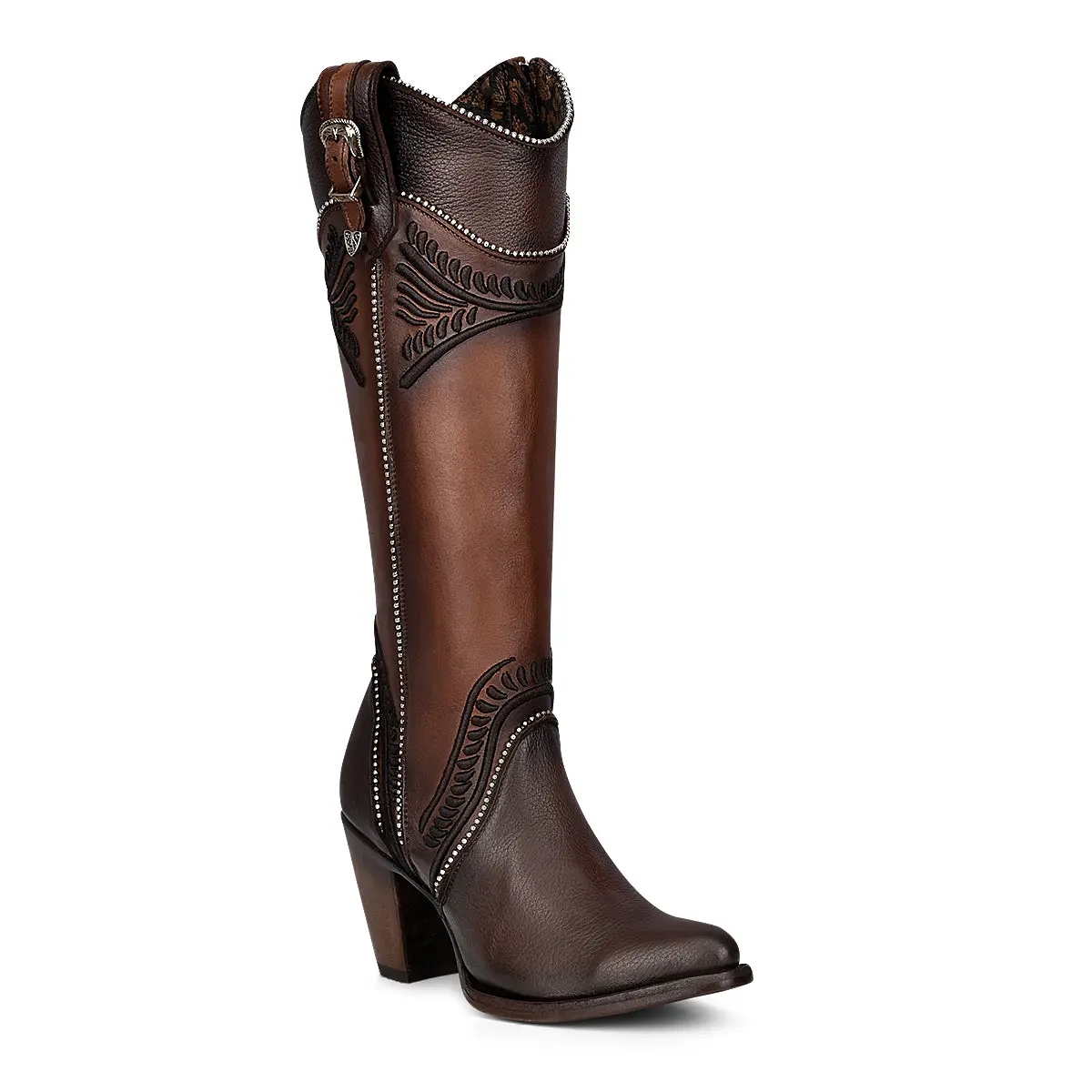 Damasco Chocolate Embroidery Round Toe