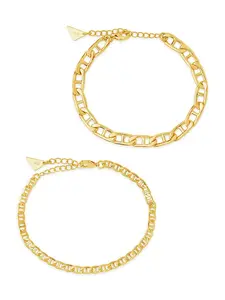 Anchor Chain Bracelet Set of 2