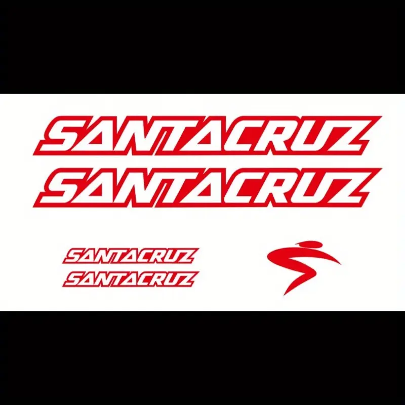 1SET SANTA CRUZ Pro Mountain Bike Sticker Decals Cycling Mod Decor Decal For MTB Frame, Wheel, Motorcycle Parts, Laptop Case Cross-border Hot Pro Cycling Goodie Adds MTB Brand Texture Fits Cycling Gear Top For MTB Fans