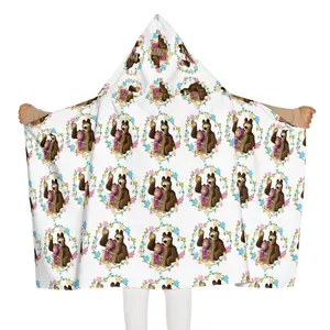 Masha and the bear, masha y el oso, girl, gift to my children, bathroom, bath time Youth Hooded Towel