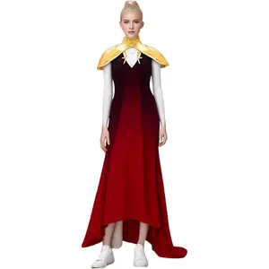 Women's Castlevania Carmilla Cosplay Costume, Sexy Vampire Queen Red Dress for Halloween