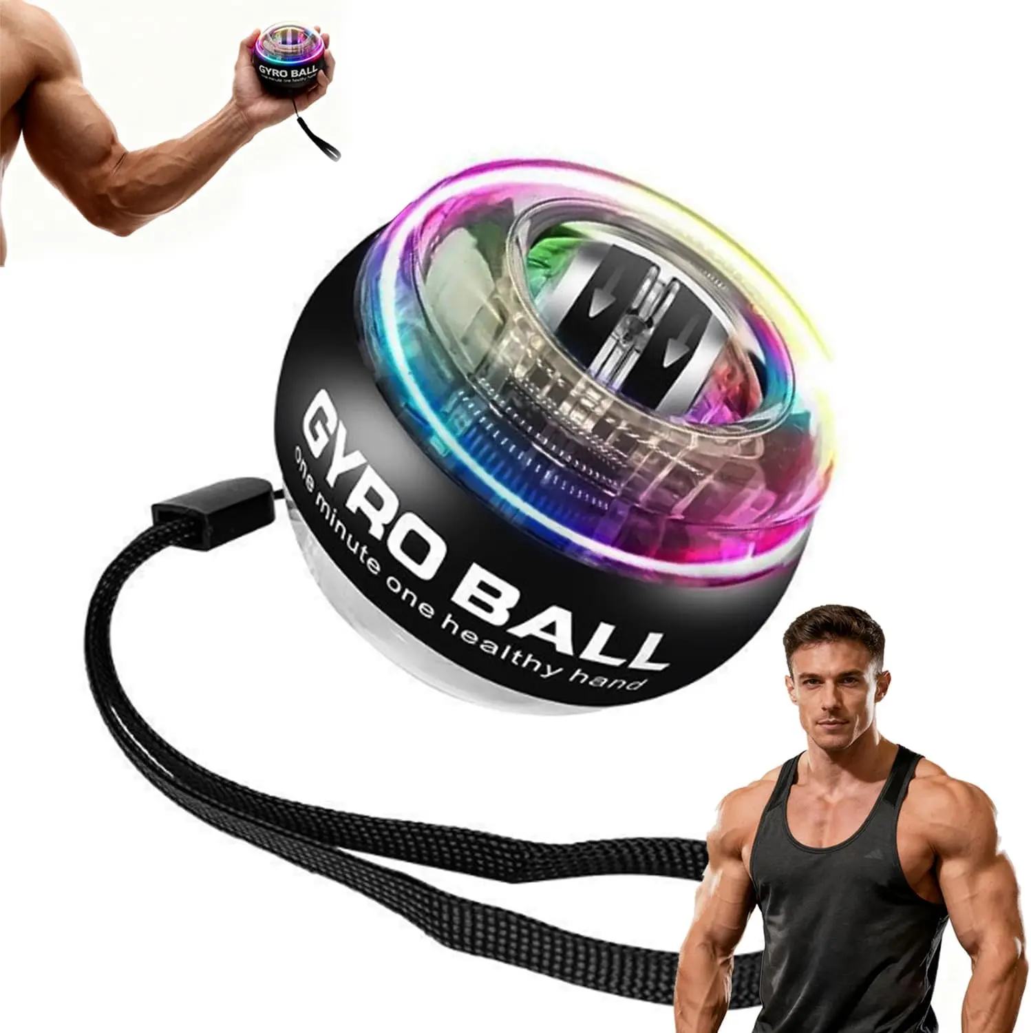 Gyro Hand Exerciser Ball with Counter - Hand Grip Trainer, Wrist Grip Strengthener, Fitness Accessory for Arm & Forearm Strength Training