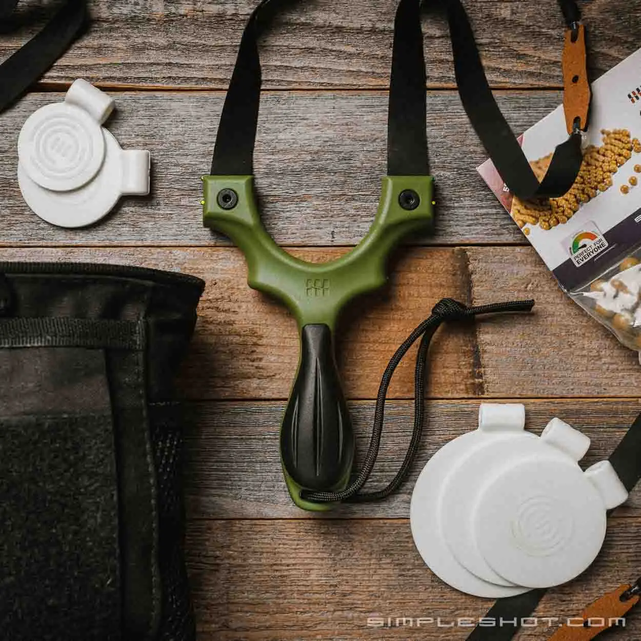 SimpleShot Scout X Slingshot Starter Kit - Modern Catapult with Ergonomic Secure Grip for Beginners, Includes Steel & Clay Ammo, Targets, Carry Bag