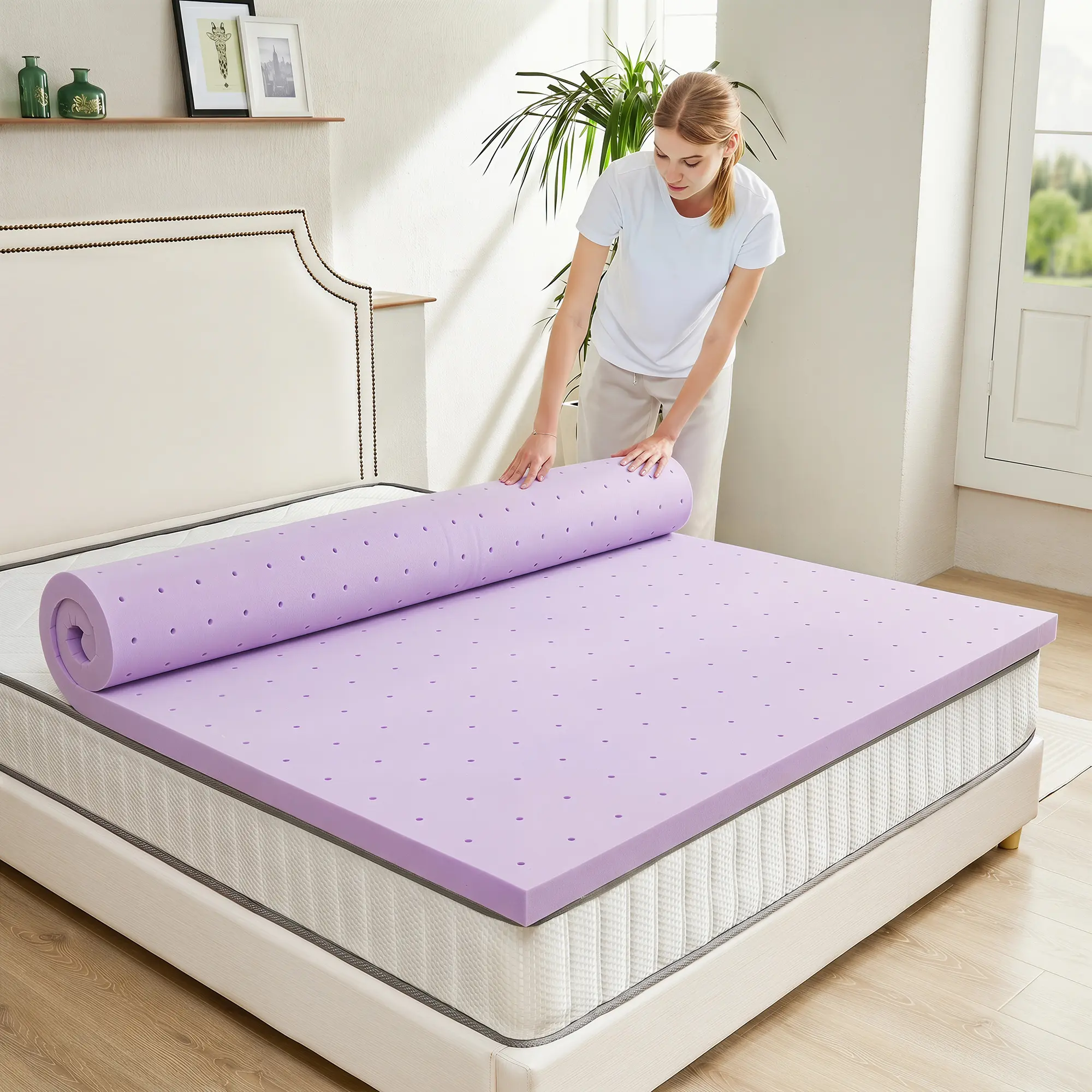 Cool Gel Memory Foam Mattress Topper Twin XL Size Bed, Comfort Body Support & Pressure Relief, CertiPUR-US Certified