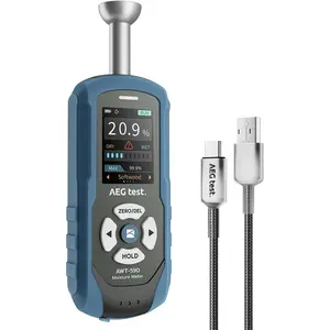Rechargeable Pinless Moisture Meter for Wood, Drywall & Masonry with Adjustable Alarm, Data Records, Non-Invasive Hemispherical Water Leak Detector for Home