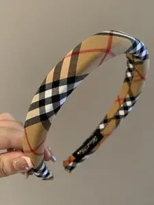British Style Striped Plaid Hair Accessories Thicked Sponge Head Bands European Classic Grid Frabic Daily Headwrap Scrunchies