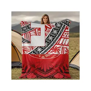 Traditional Tongan Polynesian Pattern Art Blanket - Comfortable Bedding For All Seasons, Ideal Gift For Friends And Family: Soft & Warm, Suitable For Sofa, Bed, Car, Office, Camping - Lightweight Travel Nap Blanket With Digital Print-30*40in
