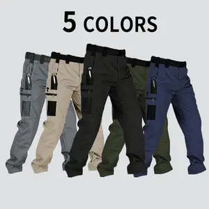 HOMUG Men's Solid Color Tactical Work Pants,230g/m² new fabricwith Multiple Pockets and Zipper Closures, Durable Outdoor Training Pants, Available in Multiple Colors, Fishing, outdoor activities, work, hiking, campingSuitable for Spring and Autumn Wear.