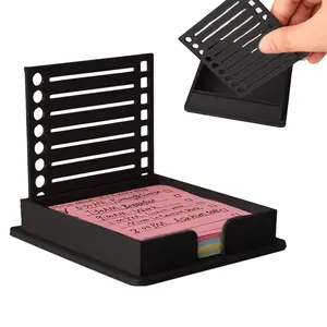 Upgraded Sticky Note Dispenser with Ruler & Templates, Fits 3x3 Notes, Compact Desktop Organizer for Office Home School Use