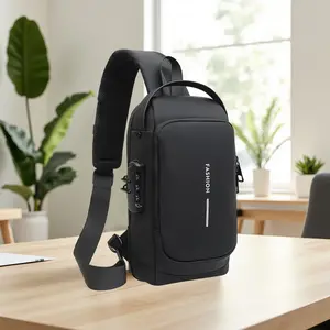 Ultimate Anti-Theft Chest Bag with Smart Password Lock - Secure Crossbody Design for Daily Commutes & Motorcycle Adventures, Keep Your Valuables 100% Safe During Urban Exploration & Outdoor Activities