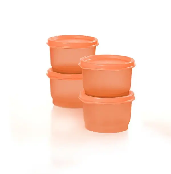 Tupperware Stackable Snack Set - Plastic Transparent 4oz Leakproof Liquidtight Seal Kitchen Storage Containers for Food Prep, Dishwasher Top Rack Safe, Plastic Storage Container, Lid