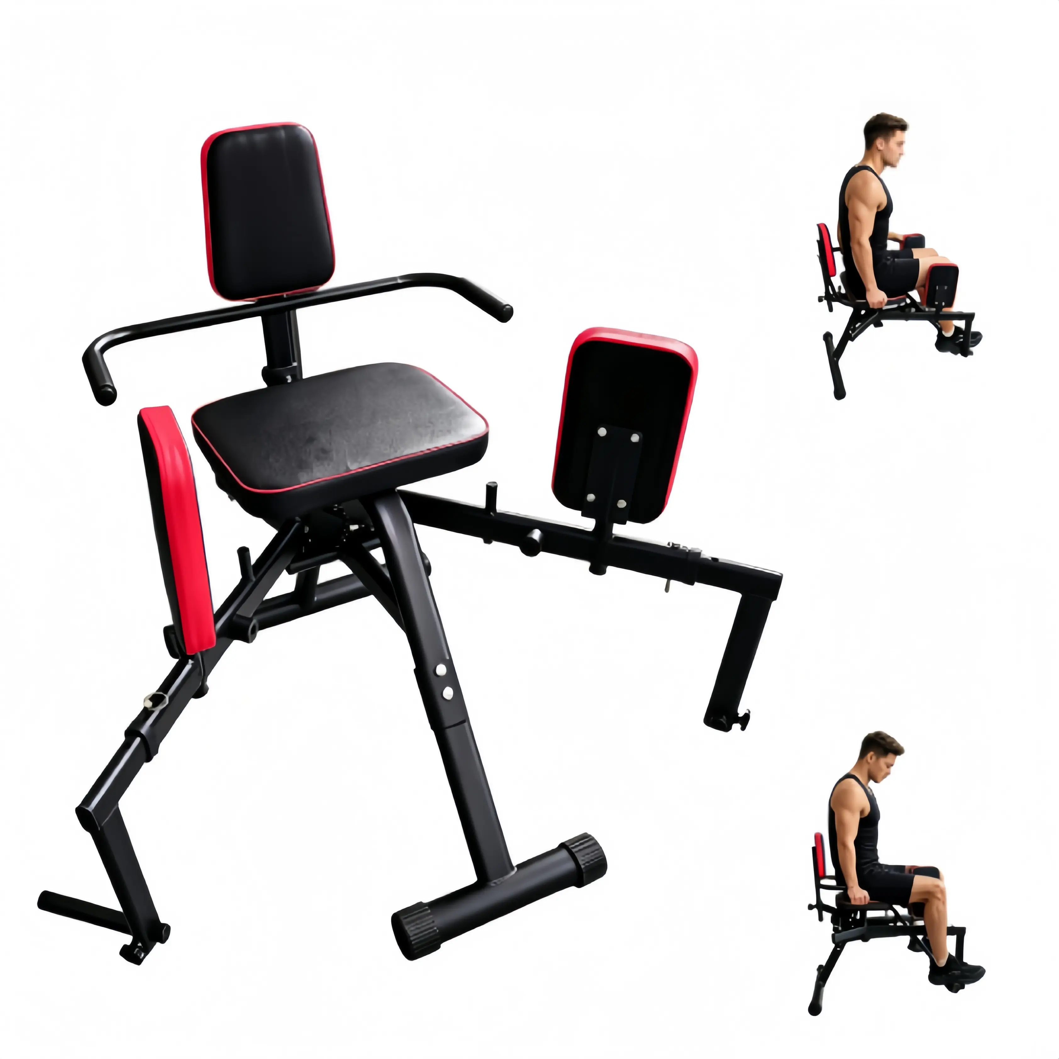 Hip Abductor & Adductor Machine for Home Gym, Glute & Thigh Workout Equipment, Adjustable Resistance Booty Builder, Compact Leg Exercise Equipment for Women & Men