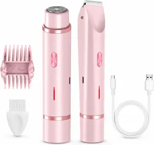 Bikini Trimmer for Women, Electric Shaver and Razor Rechargeable 2-in-1 Body and Facial Epilator, Dual-Head Waterproof Wet and Dry Dual-use, Rechargeable, Portable, IPX7 Waterproof #TikTokShopDealsforYouDays