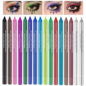 16-color eyeliner pencil set, waterproof and smudge-proof, smooth and easy to apply, designed for women, professional waterproof eyeliner and lip liner suitable for everyday makeup