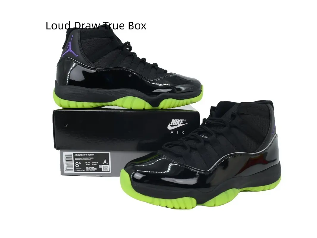 Two-Tone Glossy Black Patent Leather Street Footwear, Neon Lime Green Rubber Outsole Knit Upper High Height Vintage Basketball Trainers