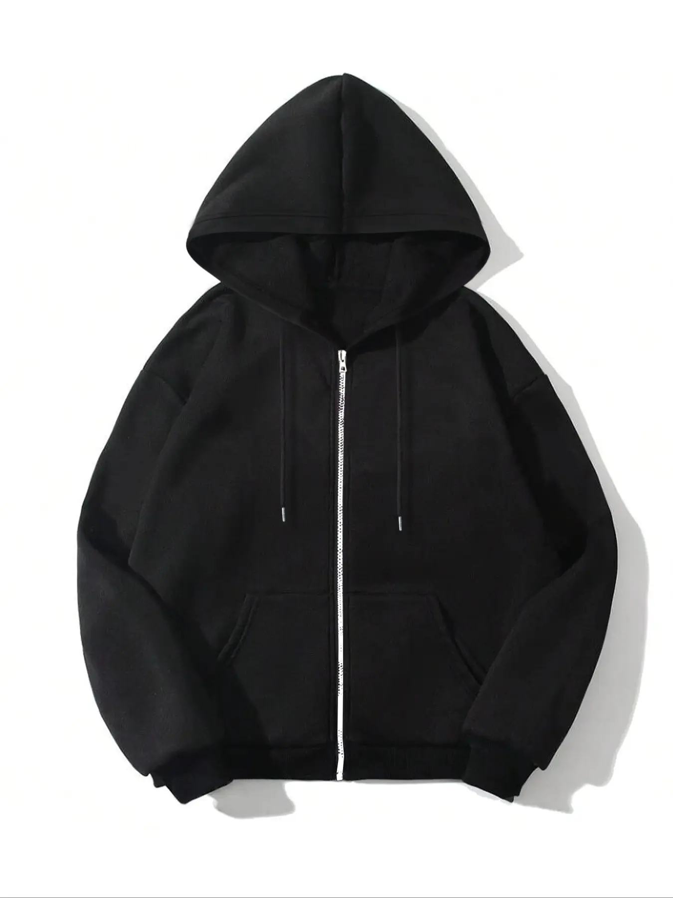 Regular Fit Hooded Long Sleeve Zip-Up Knit Sweatshirt for Men, Comfortable and Stylish Casual Jacket for Everyday Wear, Perfect for Layering