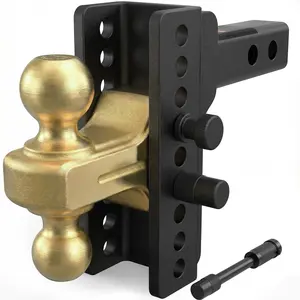 Hot TYT HD-2.5 inch Receiver Adjustable Double Hitch, 6" Drop/Rise Tow Hitch with Dual Balls (2" & 2-5/16"), 14,000 lbs GTW, 1,400 lbs TW, Includes Two Pin Locks & Hitch Tightener