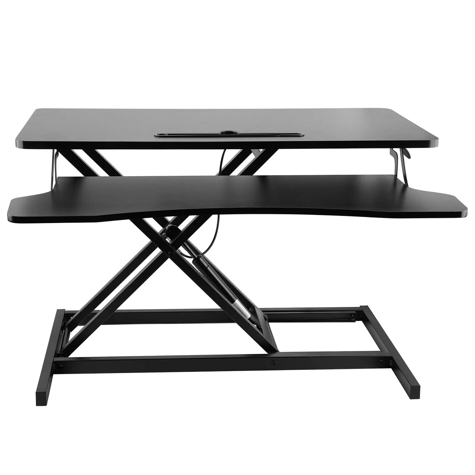 32 inch Height Adjustable Standing Desk Converter, Height Adjustable Sit Stand Desk Riser, Quick Sit to Stand Tabletop Dual Monitor Riser Workstation for Home Office with Keyboard Tray, Black  Blackfriday
