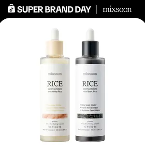 [mixsoon Official] Rice Peeling Ampoule Duo Set - Black & White Rice Exfoliating Serums 100ml x 2 Flawless Skin